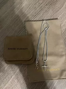 David Yurman Petite x Cross Necklace Sterling Silver with 14K Yellow Gold - Picture 1 of 3