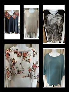 Lot of 5 Jealous Tomato Ciel Piko Small white Teal Pink shirt top blouse - Picture 1 of 9