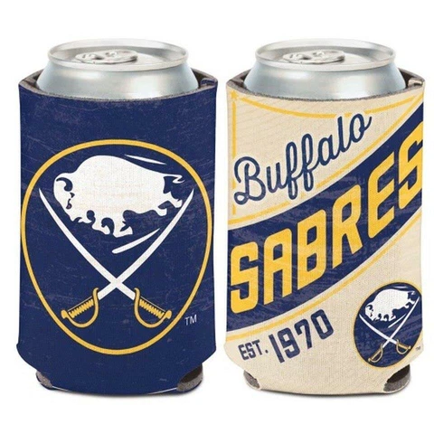 Buffalo Sabres 12oz Two Sided Vintage Can Cooler [NEW] NHL Holder Foam Koozie Cover