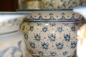 Vaso Cachepot in Ceramica Dipinta a Mano Stelle Blu Porta Vasi per Piante Caspò - Imagen 1 de 6