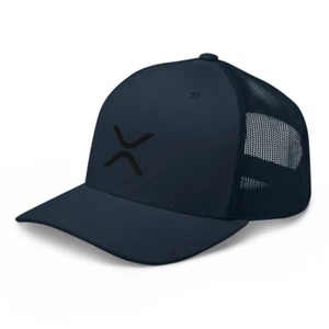 Subtle XRP Black Trucker Hat Ripple Cryptocurrency Crypto Trading Trader Gift - Picture 1 of 13
