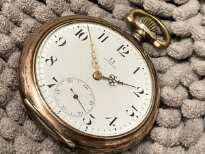 antique pocket watch OMEGA 0.800 silver sterling SWISS medals engraved case - Picture 1 of 11