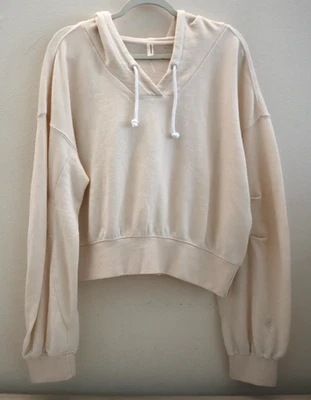 Sudadera con capucha recortada FP Movement OB2080058 para mujer talla S beige Playbook Foto 1 de 4