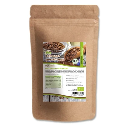 Mynatura Bio Lein geschrotet 1Kg - Leinsamen Leinsaat zum Backen & Kochen Vegan - Bild 1 von 4