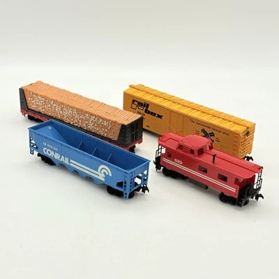 Tyco Chattanooga Train Cars Lot 7419 Vintage 1988 Caboose Gondola Lumber Box Car - Image 1 of 4