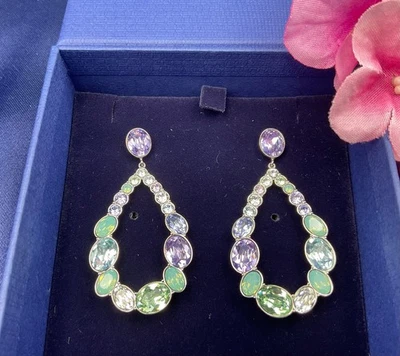 AUTHENTIC SIGNED SWAROVSKI CALISTA PIERCED EARRINGS 5118239 - Image 1 of 4