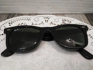Vintage Ray-Ban WAYFARER RB 2140 901 50•22 3N Nero Lucido Classico (LEGGI) - Foto 1 di 11