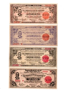1942 WWII Philippine Province of NEGROS Currency S646 S647 S648 S649 UNC Set - Picture 1 of 4