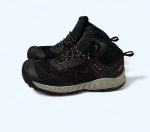 Keen Nxis Evo Waterproof Mid Height Hiking Boot Black Red Mens Size 9 - Picture 1 of 6