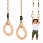 Trapez Schaukel Trapezschaukel Outdoor mit Ringe Multifunktions Holzfarben