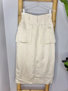 Shona Joy Ellington Cargo Midi Skirt Beige Size 8 Women’s *no Belt* - Picture 1 of 5