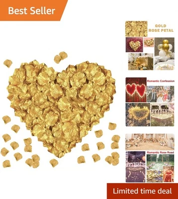 Stunning 300PCS Gold Silk Rose Petals for Wedding & Valentine's Night - Image 1 of 4