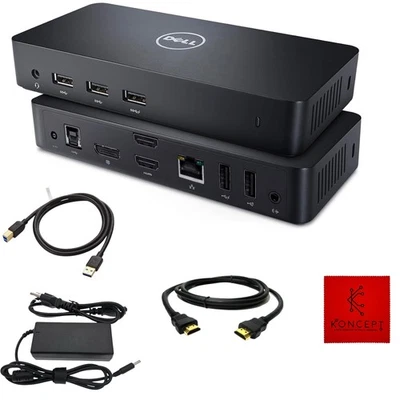 Dell D3100 Dock USB 3.0 Ultra HD/4K Triple Display Docking Station Dual Monit... - Image 1 of 4