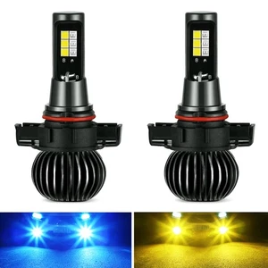 PAIR 5202 LED Fog Lamp Light Bulbs 5201 PS19W PS24W LED DRL Bulb, Ice Blue/Gold - Picture 1 of 11