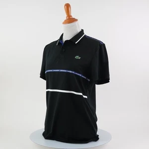 Lacoste Womens Polo Shirt Striped Black Blue White Casual Classic Fit Size Small - Picture 1 of 22