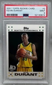 Tarjeta de novato Kevin Durant 2007 Topps #2 Seattle Supersonics PSA 9 como nueva (RC) - Imagen 1 de 6