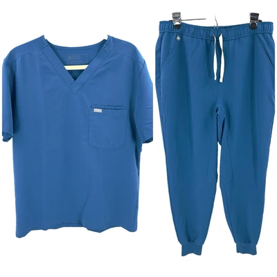 Conjunto Exfoliante Figs Para Hombres Talla L Extremo Azul Tansen Pantalón Jogger León Tres Bolsillos Top Foto 1 de 4