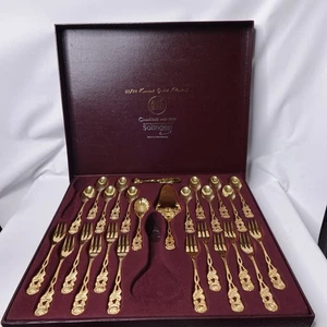 Bestecke Solingen W. Germany Set di Posate 26 Pezzi Placcato Oro 23/24K - Foto 1 di 6