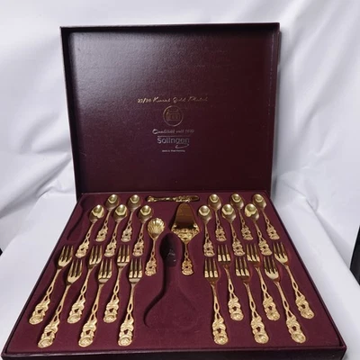 Bestecke Solingen W. Germany 23/24K Gold Plated 26‑Pc Flatware Service Set - Image 1 of 4