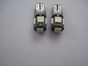 1 par Canbus Free T10 194 W5W led 5-5050 smd ajuste BMW Benz LED blanco - Imagen 1 de 11