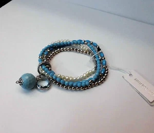 Bracciale in Argento 925, Perle di Fiume, Topazio Azzurro - Foto 1 di 1