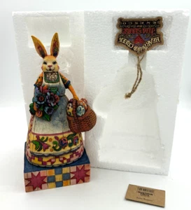 Jim Shore Easter Bunnette Estatuilla Conejito con Cesta 8" Estatuilla 2004 4001850 Nuevo en Caja - Imagen 1 de 24