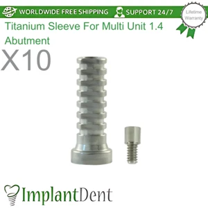 10x Titanium Sleeve For Multi Unit 1.4mm Dental Prosthetic Int Hex Conical - Picture 1 of 5