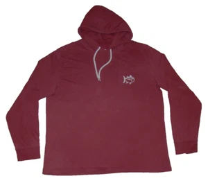 Southern Tide Mens Size XL Lightweight Fish Logo Cotton Maroon Pullover Hoodie - Picture 1 of 5