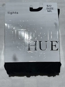 HUE TIGHTS - BLACK OPAQUE CONTROL TOP SIZE M/L - TWO PACK - Picture 1 of 4