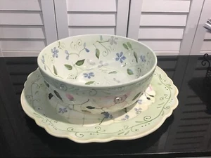 Tracy Porter The Evelyn Collection, piatto rotondo 17" con ciotola grande diametro 12" - Foto 1 di 12