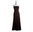 Alfred Sung Brown Satin Feel Strapless Bridesmaid Prom Party Dress Luxe Us 0