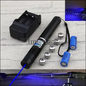 LMBX4C Adjustable Focus 450nm Blue Laser Pointer Visible Beam Charer & Batteries - Picture 1 of 8