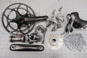 Shimano 7800/6600 Dura-Ace/Ultegra Road Bike Drivetrain 2x10 Speed Carbon Crank - Picture 1 of 19