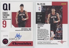 2018-19 Panini Chronicles Chronicles Signatures Purple /25 Zhou Qi #CS-ZQ Auto