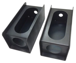 Set of 2 steel trailer 6" oval tail light/2" round side light mount boxes -24013 - Bild 1 von 2