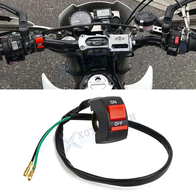 Universal Light On Off Kill Switch Button For Motorcycle Scooter Dirt Pit Bike - Image 1 of 4
