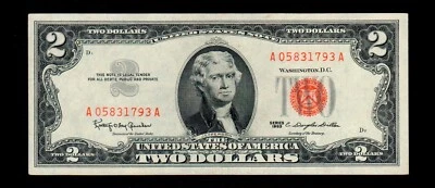 1963 $2 United States Note Almost Uncirculated Free shipping {C214} - Image 1 of 2