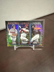 2024 Topps Series 1 League Leaders Olson Alsono Schwarber Easter Foil Parallel - Picture 1 of 2