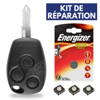 🥇Coque de Clé 3 Boutons pour Plip Télécommande RENAULT Kangoo Clio Modus Master
