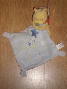 Doudou Peluche winnie l'ourson ours étoile gris mouchoir assis disney baby Kiabi - Picture 1 of 1
