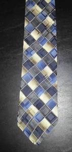 Structure Tie Silk Geometric Diamond Design Blue Tan Charcoal NIB t4046 - Picture 1 of 5