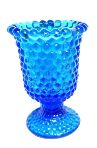 VINTAGE BLAU GLAS KOCHNAGEL VOTIVKERZENHALTER HERGESTELLT IN TAIWAN 4" - Bild 1 von 4