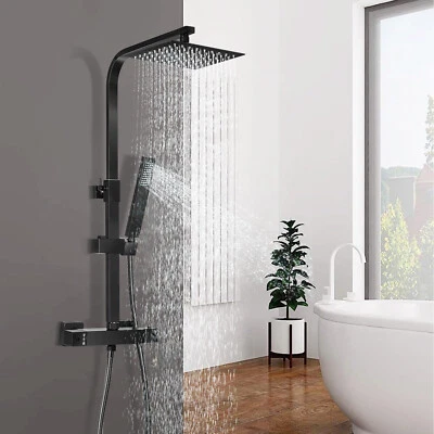 Edelstahl Duscharmatur Mischbatterie Duschset Regendusche Handbrause Duschsystem - Bild 1 von 4