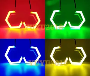 hexagon RGB halo ring for Subaru Impreza WRX STI 08-14 headlight Bluetooth APP - Picture 1 of 14