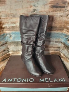 Stivali metà polpaccio Antonio Melani Pyper 201 donna taglia 8 M pelle marrone moda - Foto 1 di 9