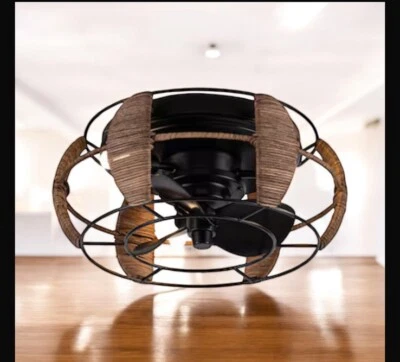 Parrot Uncle Fandelier 13.6-in Matte Black LED Indoor  Ceiling Fan, 3 Blades - Image 1 of 4