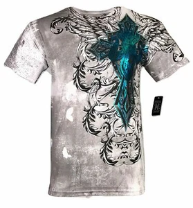 Xtreme Couture by Affliction Men's T-Shirt BASTILE MASS White Biker S-5XL - Picture 1 of 9