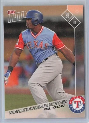 2017 Topps Now #PW-136 Adrian Beltre Texas Rangers - Image 1 of 2
