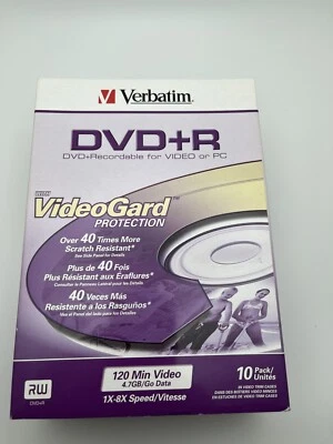 Verbatim DVD+R RW VideoGard Scratch Protection 9 Pack Discs New *Opened - Image 1 of 4