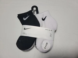NIKE  Brand Boys Socks Ankle -Cushioned Breathable Dri Fit 6 Prs SIZE 7C-10C - Picture 1 of 9